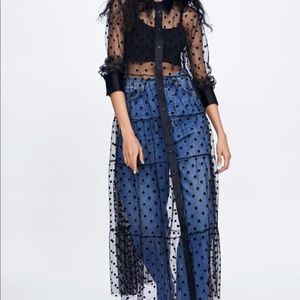 ZARA polka dot see through dress